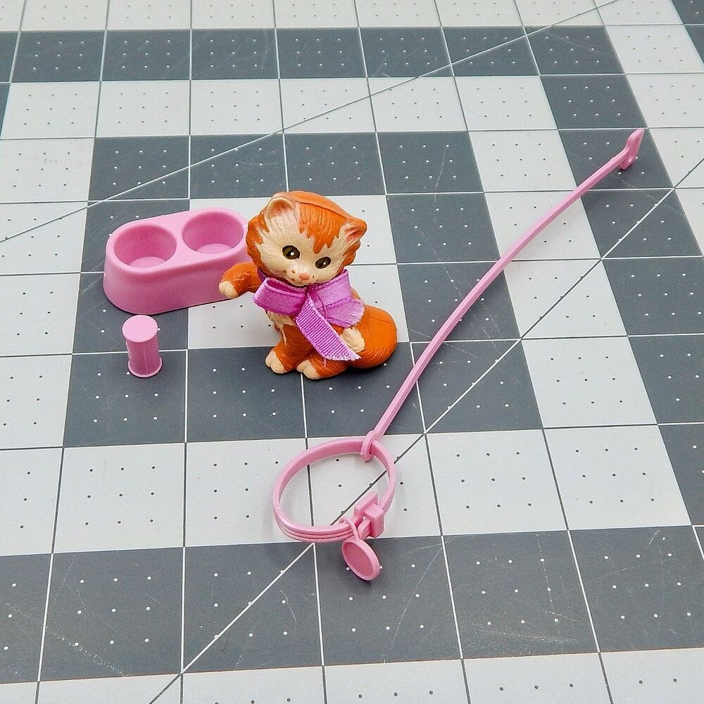 Barbie Pet Pals Coutney Kitten Accessories Bowl Leash Replacements 1991 Mattel